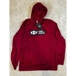 Under Armour Men’s Medium Burgundy Hoodie UA Tricot Pop Logo Loose Fit NWT